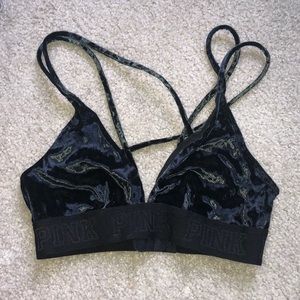 Black velvet Victoria’s Secret bra-let